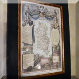 A10. Framed Dept. du Rhone map. 24”h x 18”w 